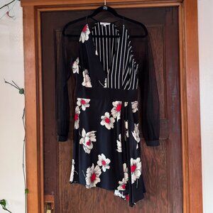 Equipment Alexandria floral striped silk dress
